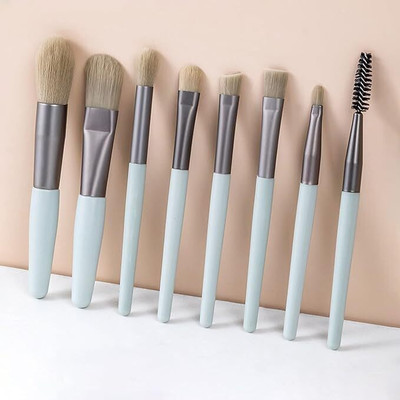 TRK IMPEX Makeup Brushes 8PCS Tool Kit Elegant Soft Powder Tube Handle Brushes[Multicolor](Pack of 1)