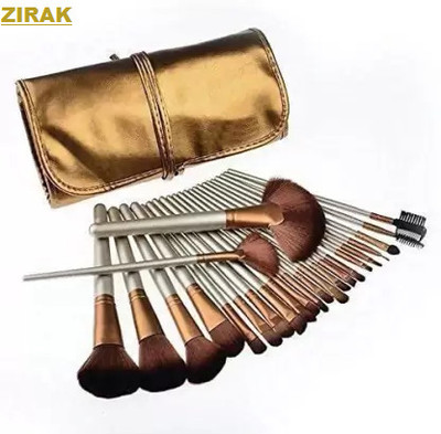 ZIRAK ZRK Natural Cosmetic Brush set with Pouch Case-Golden(Pack of 24)