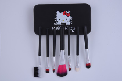 angelie Hello Kitty High Quality Make-Up Brushes with black tin box (Pack of 7)(Pack of 7)