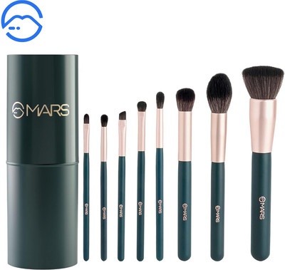 MARS Tools of Titan Brush Set of 8 with Holder | Face Makeup | Ultra Soft Bristles(Pack of 8)