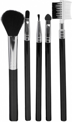 HUDAQUEEN Premium 5-Piece Face and Eye Brush Kit with ultra-soft synthetic bristles(Pack of 5)