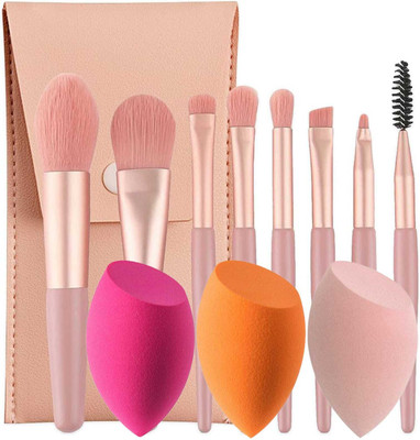 WECHARMERZ 8pcs Superior Professional Soft Cosmetic Makeup Brush Set Kit With 3 Blender(Pack of 11)