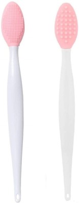 KOMRID Scrub Brush Double-Sided Silicone Exfoliating Mini Soft Lip Brush for Men Women(Pack of 1)