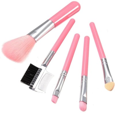 brown blush MAKEUP BRUSH SET PINK 5PCS SET(Pack of 5)