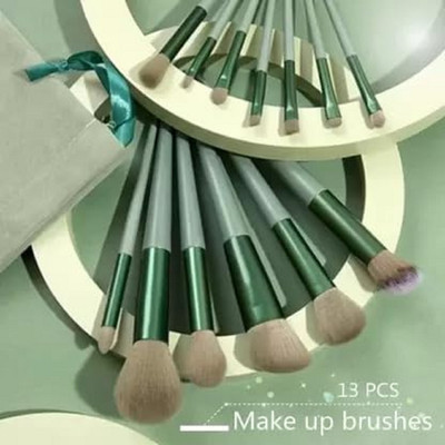 ADJD 13 makeup brushes with holder pouch for beginners and professional Brush(Pack of 13)