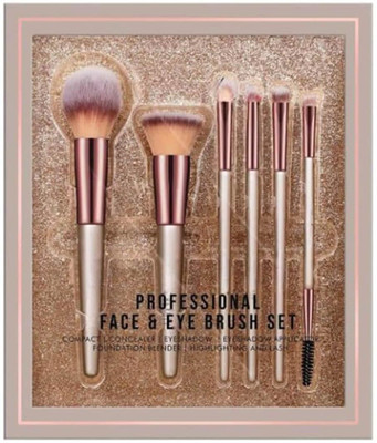 COSMO VIBES Premium Makeup Brush Easy To Hold & Precise Application For Face, Eyes & Brows(Pack of 6)