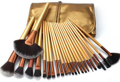 NXGTYA Natural Cosmetic Brush Set 24 Pcs with Pouch Case(Pack of 24)