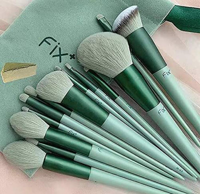 JBZ Fix+ Green Professional Makeup Kit 13 Brush Set with Smooth Skin Friendly Hair(Pack of 13)