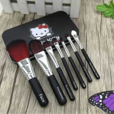 Qul.w Makeup hello-kitty brush set of 7 & Sponge puff blender(Pack of 8)