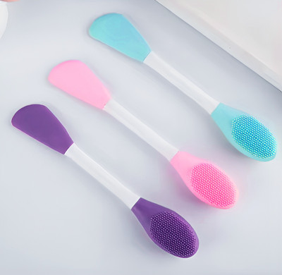 NFI essentials Set of 3 Silicon Double Head Face Mask Aplicator Brush for Womens(Pack of 3)