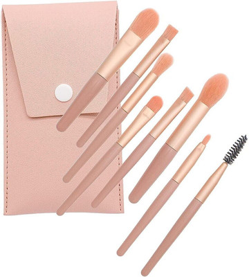 MKSL Makeup Brush Set 8PCS Mini With Storage(Pack of 8)