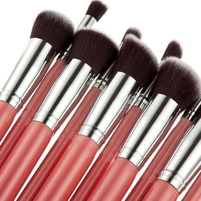 Ferguson 10 Pcs Face Eye Lip Contour Blusher Cosmetic Make Up Brushes Multicolor(Pack of 10)