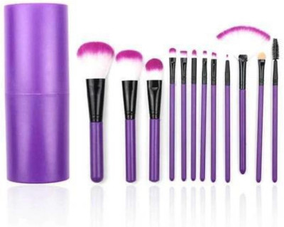Ashyra Synthetic Bristle 12Pc Makeup Brush Set with Storage Bottle(Pack of 12)