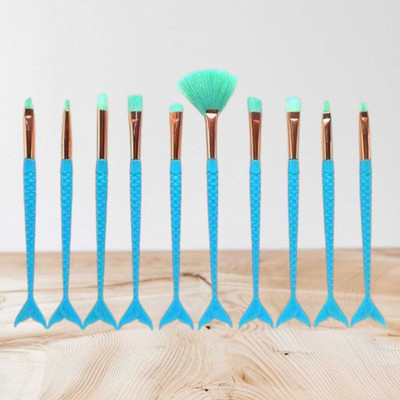 asija makeovers Best quality Soft Bristle fish tail 10 Pc Makeup Brushes (Pack of 10) multicolor(Pack of 10)