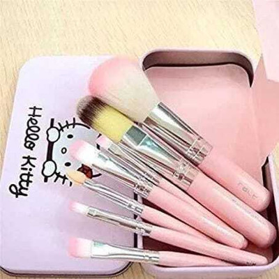 Mecovip Mini Pink Makeup Brush Set (Pack of 7) (Pack of 7)(Pack of 7)