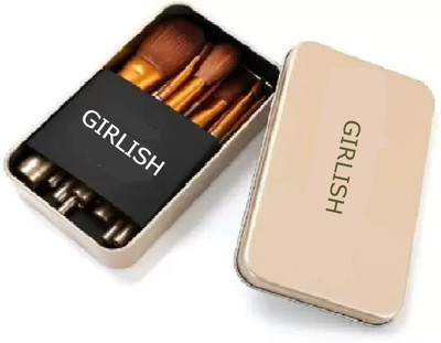 Girlish Makeup Brush Sets - 12 Pcs Golden Makeup Brushes Set with Storage Box(Pack of 12)