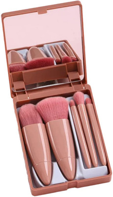 GARIHC ENTERPRISE Makeup Brush Set 5 Pcs with Mirror, Brushes Kit Set_1(Pack of 1)