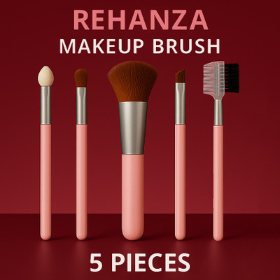 Rehanza Makeup Brush Set - 5 Pcs Professional Rose Gold Face Eye Brushes Women(Pack of 5)