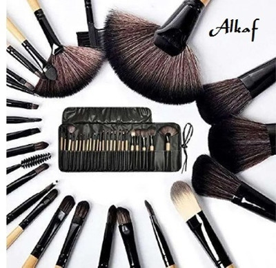 Alkaf Premium Quality 24 Pcs Makeup Brush Set With Soft Fibre in Leather Case(Pack of 24)