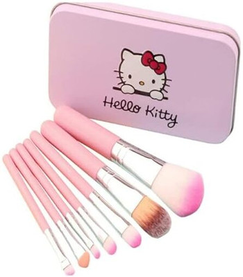 wryak Soft Bristle Makeup Brush with Kitty Print box- Black Box pack of 1 Set of 7(Pack of 7)