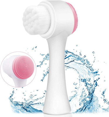 RIDHHANAL 2 In 1 Face 3D Facial Brush with Soft Bristles Double Sides Silicone Wash Brush(Pack of 1)