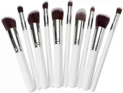 WATELLO 10 pcs / set Makeup Brushes Set Foundation for Makeup Makeup Tools White Handle(Pack of 10)
