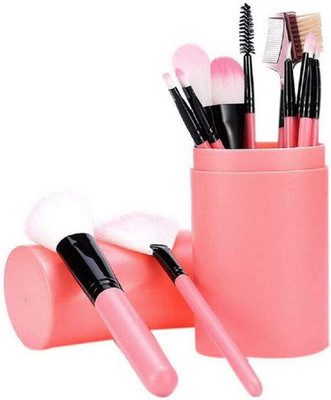 CRAZYHUDA Makeup Brush Set With Storage Box (Multi color)(Pack of 12)