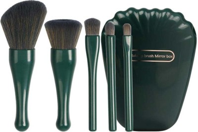 FLOSTRAIN Travel Makeup Brush Set, 5pcs Mini Complete Function Cosmetic Brushes(Pack of 5)