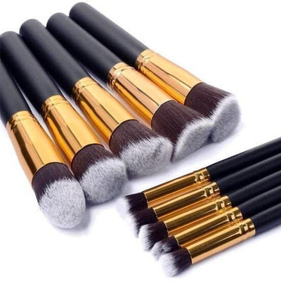Sarbeau 10 pcs makeup brush set powder foundation eyeshadow make up kit original(Pack of 10)