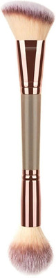 Cosluxe Flat Top Foundation Makeup Brush and Double Ended Makeup Brush B02-Brown(Pack of 1)