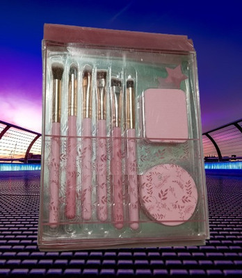 Shreeji Makeover Best Makeup Brush Set A6 with 2 Face Puff(Pack of 1)