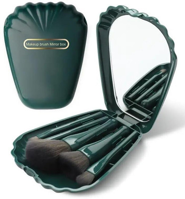 V Nine 5-in-1 Portable Makeup Brush Set with Mirror(Pack of 1)