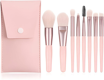PENTOM Makeup Brush Applicator Set with Premium Leather Pouch(Pack of 8)