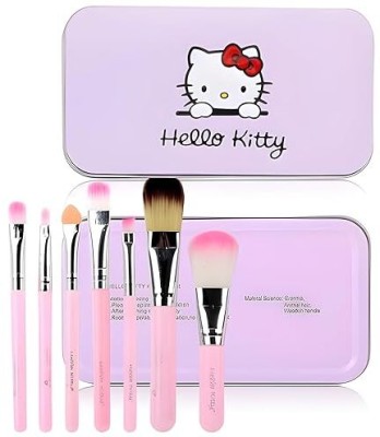 wryak Makeup Mini Brush Kit with Storage Box, Pink(Set of 7 Pieces)(Pack of 7)