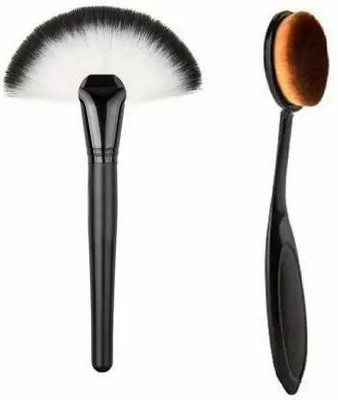 Tiny Deal Applicator Brush with 1 Black Oval Foundation Brush - (Pack of 2)(Pack of 2)
