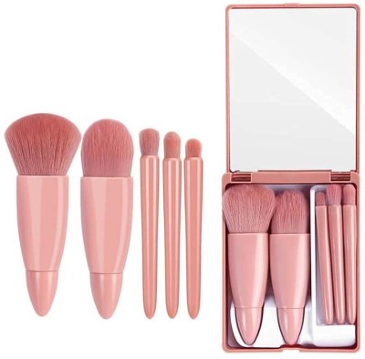 SHARUJA Professional Travel Small Makeup Brushes with Brush Case Built-in Mirror(Pack of 1)