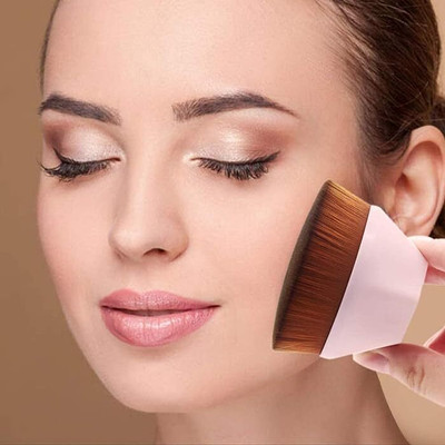 Lozenge Foundation Makeup Brush Flat Top Hexagon Face Blush Liquid Powder for Blending(Pack of 1)