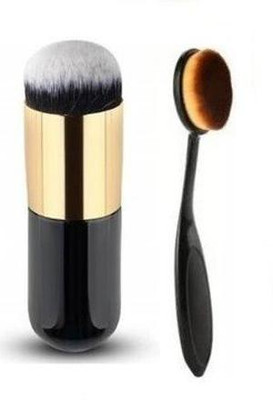 alakh Black foundation Brush with Oval Brush(Pack of 2)