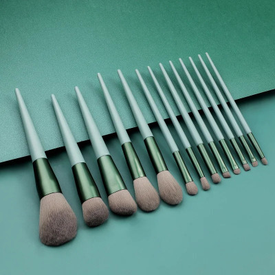 ADJD Brush Set with Plush Bag for Face Blush Eyeshadow Lip Gloss Powder(Pack of 13)