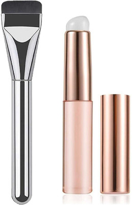 LOVE HUDA 2 Flat Silicone Lip Lipstick Foundation Nails Concealer Makeup Applicator Brush(Pack of 2)