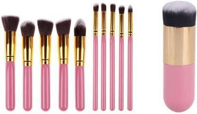 SHEELU Professional Piece Makeup Brush Set With Foundation Brush/Blush Brush Pink(Pack of 11)