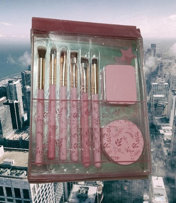 Shreeji Makeover Best Makeup Brush Set A2 with 2 Face Puff(Pack of 1)