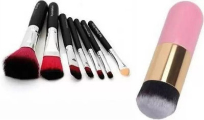 Qul.w HelloKitty Mini Makeup Brush Set of 7 WITH Foundation Brush(Pack of 2)