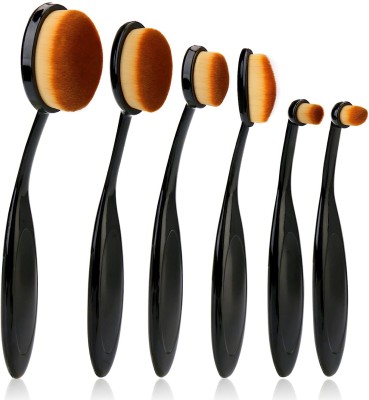 Gleva Essential Makeup Brush Set Features Toothbrush Design Oval Foundation Brushes(Pack of 6)