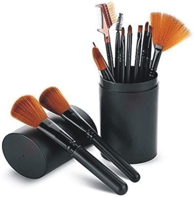 SMIETRZ Beauty Extra Soft 12 Piece Premium Makeup Brushes Set , Black with Storage Box(Pack of 12)