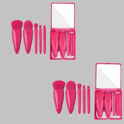 DONNARA organics Professional Makeup Brush Set of 5 with Mirror Professional Brushes(Pack of 2)