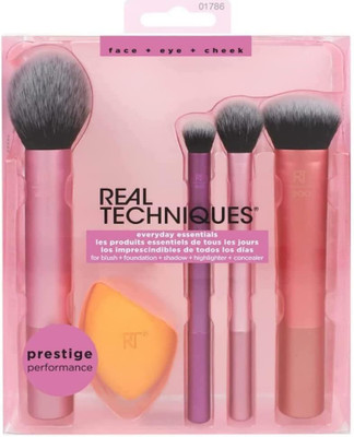 El Syco Makeup Brush for Womens and Girls real tech New 4 brush + 1 Puff Combo(Pack of 5)