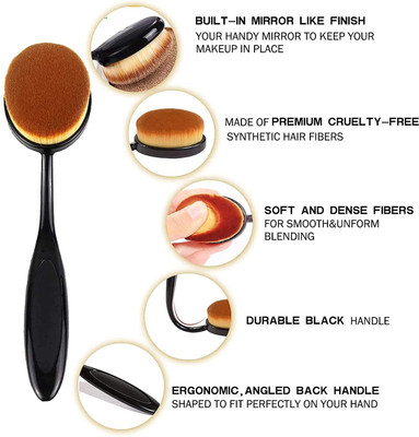 BLUEMERMAID Makeup Toothbrush Fast Flawless Application Liquid Cream Powder Foundation(Pack of 1)