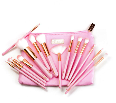MINARA Makeup Brush Applicator Set of 15 with Premium Leather Pouch(Pack of 15)