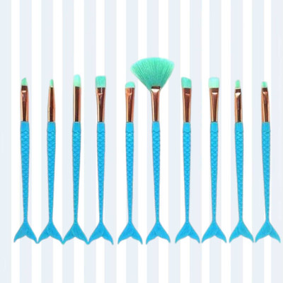 asija makeovers Soft Bristle fish tail 10 Pc Makeup Brushes (Pack of 10) multicolor(Pack of 10)
